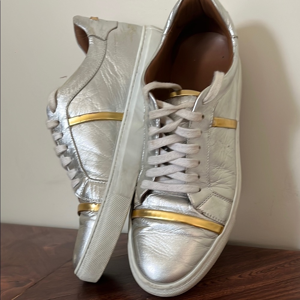 Malone Souliers Silver and Gold Sneakers